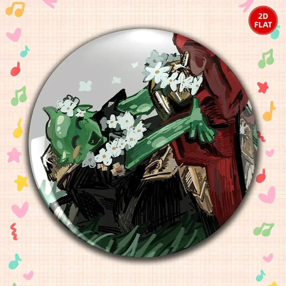 2026 Latest Model Classic Model 2D FLAT Gorgeous Round Anime Plastic Brooch Pin Unisex Lapel Badge Fun Gift