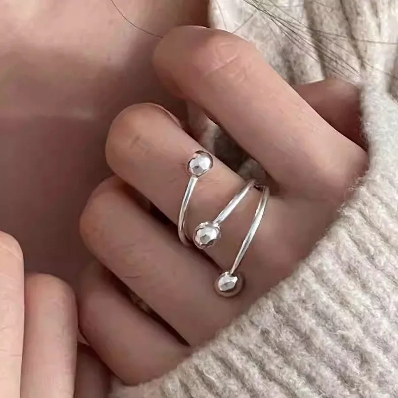 Women's 925 Sterling Silver Geometric Adjustable Ring