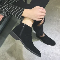 2025New Men's Boots High Quality Suede Casual Botas Retro British Style Short Boot Side Zipper Ankle Boots for Men Chelsea Boots