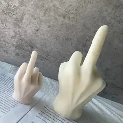 3D DIY Middle Finger Candle Silicone Mold Gesture Aromatherapy Plaster Art Soap Resin Crafts Making Tools Holiday Party Gifts