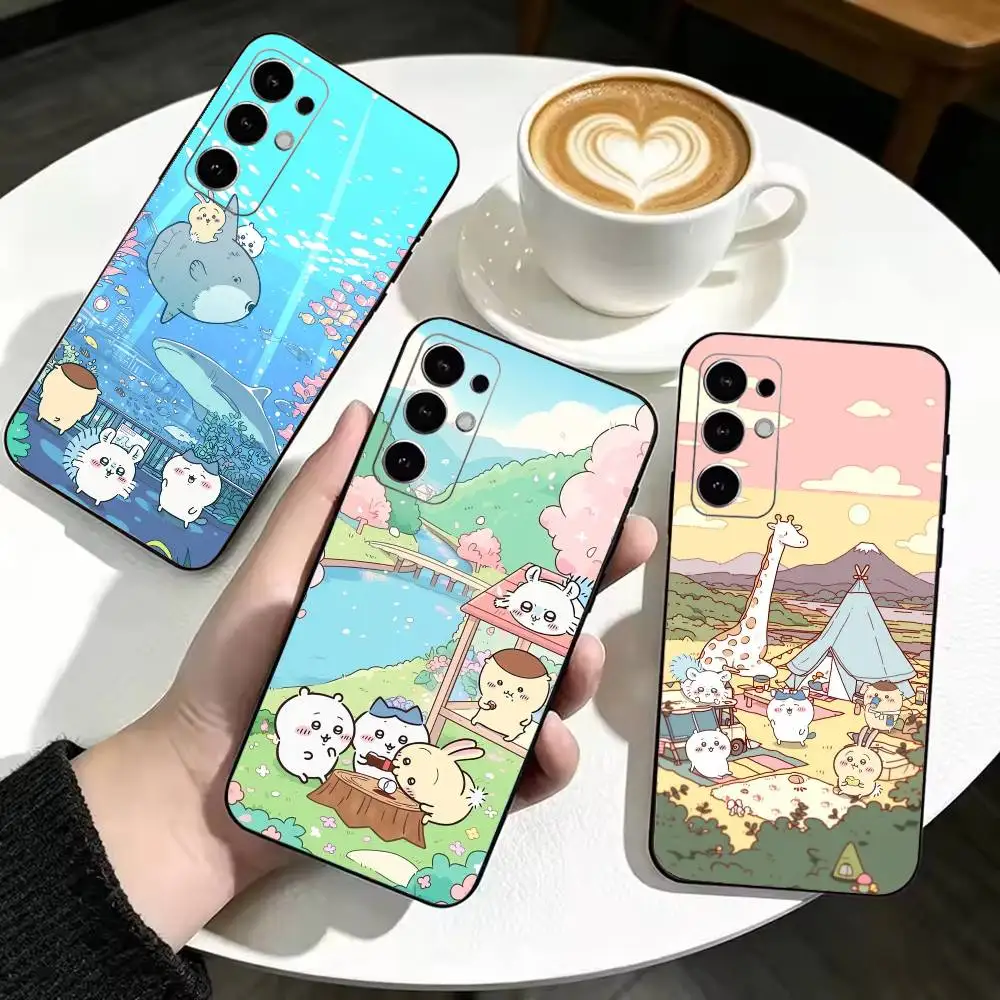 Kawaii C-chiikawa   Anti-drop Soft Silicone Case for Samsung S26 S24 S23 S22 S21 Ultra Plus FE Lite Black