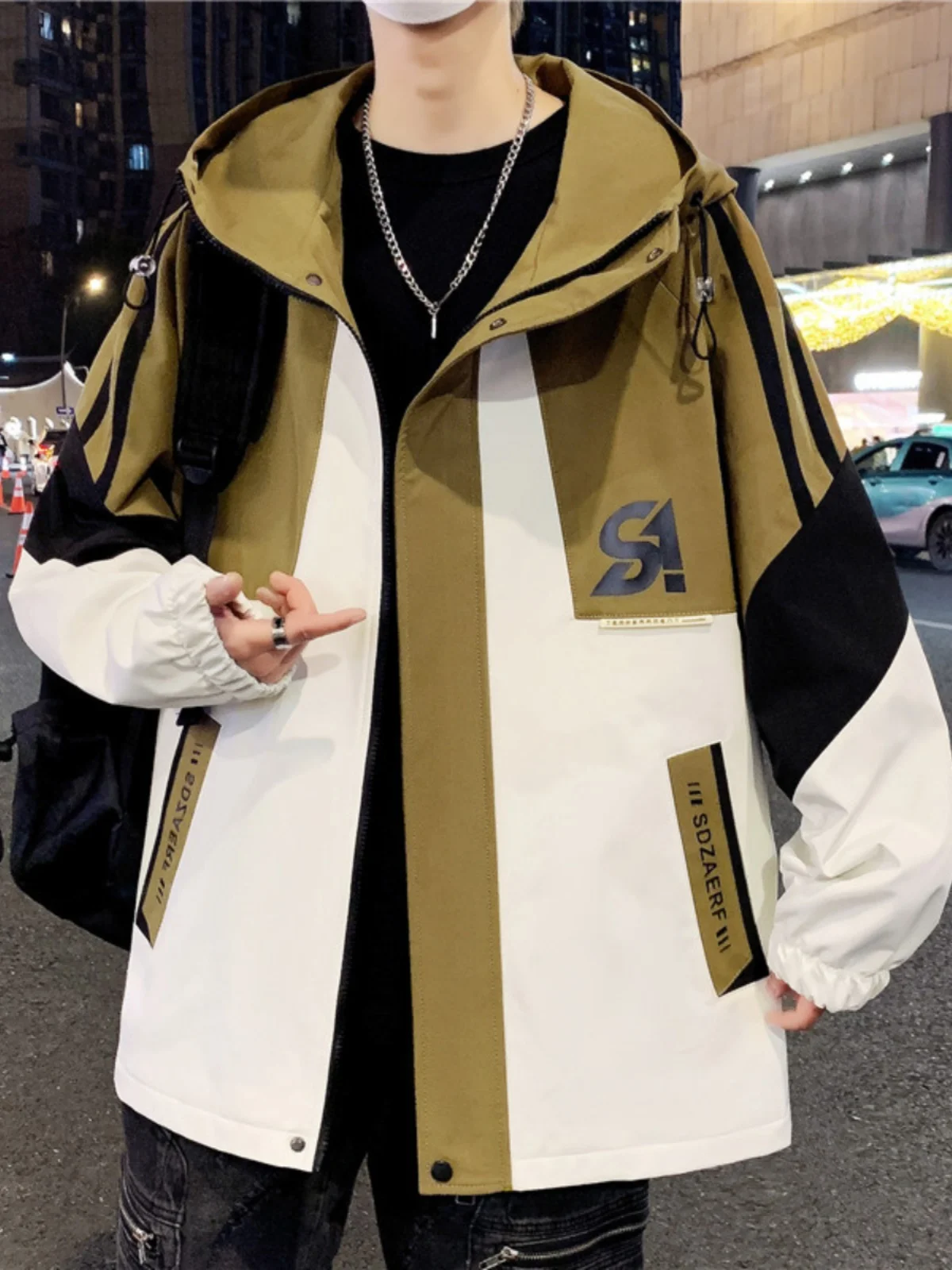 

Мужская куртка с капюшоном на подкладке Fce, облегающая весенне-осенняя модная верхняя одежда для подростков, повседневная одежда из полиэфирного волокна