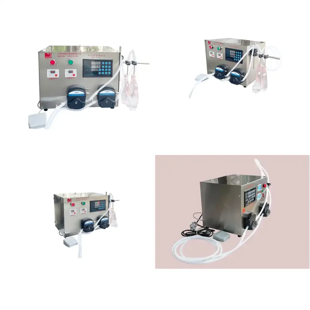 

Small Semi-Automatic Two Nozzles Peristaltic Pump Filling Machine Stainless Steel Perfume Oil Glue Quantitative Filler