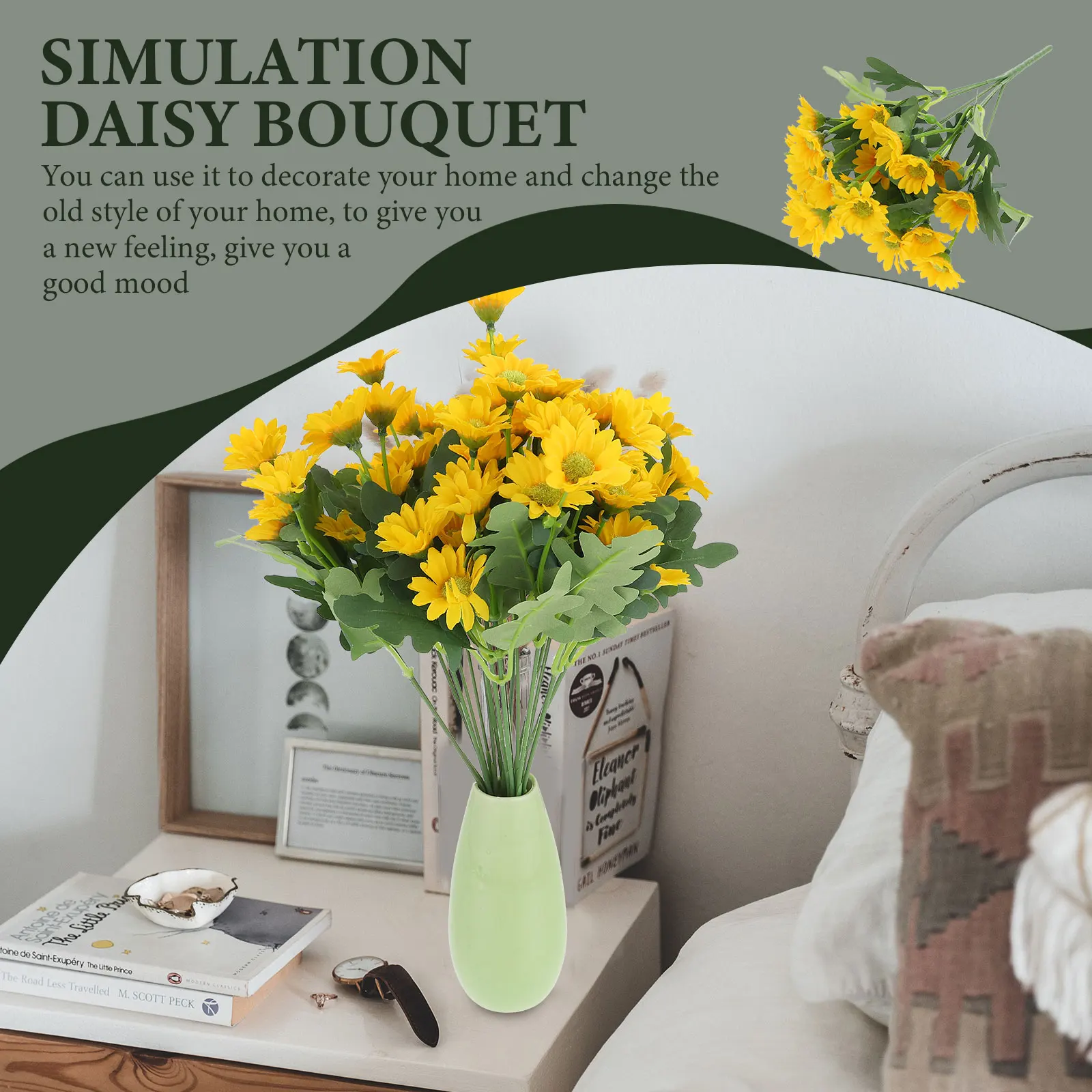 

3 Pcs Wedding Decor Artificial Bouquet Flowers for Indoor Delicate Fake Arrangement Yellow Decoration