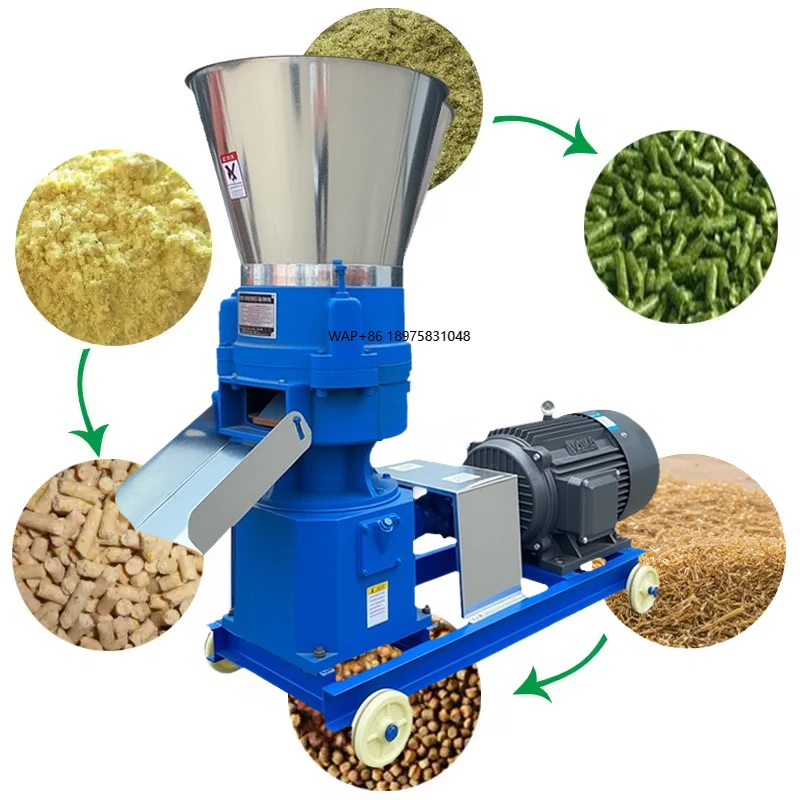 High Efficiency Animal Feed Pellet Machine Poultry Livestock Chicken Pig Fish Feed Pellet Mill Farm Use Equipment