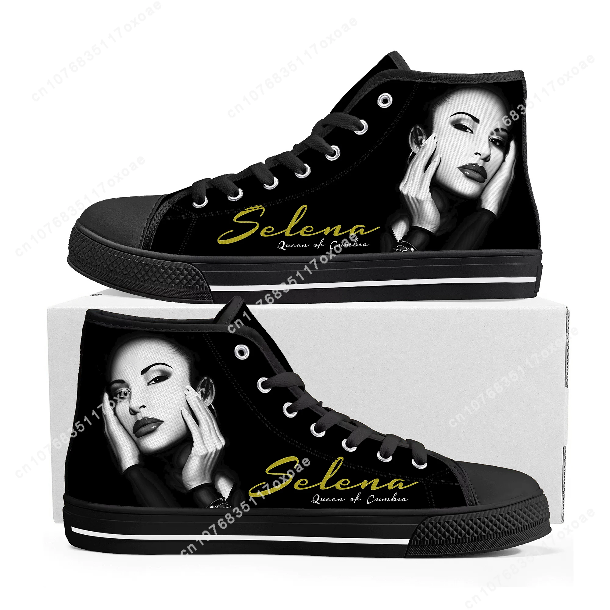 Singer Selena Quintanilla High Top Sneakers Mens Womens Teenager High Quality Canvas Sneaker couple Casual Shoe Customize Shoes