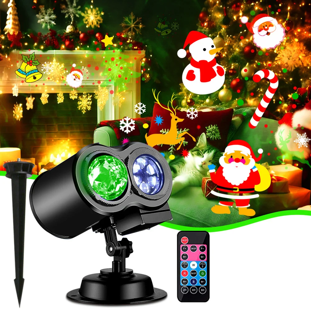 Christmas Halloween Projector Lights 16 Effects LED Snowflake Projection Light for Christmas,Halloween,Simulating Winter Snow