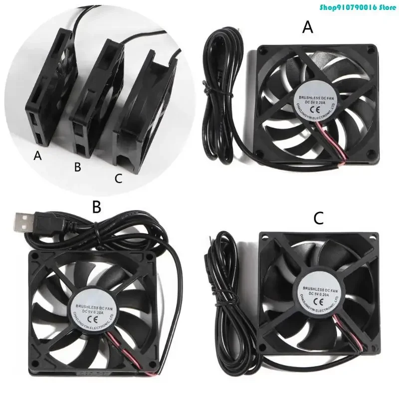 N2UB 5V USB Connector Fan Cooler Heatsink Exhaust CPU Cooling Fan Replacement 80x80mm 8010 8015 8025