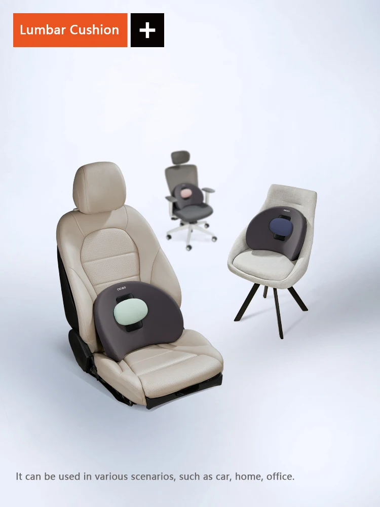 Car Seat Back Support Lumbar Cushion Memory Foam Alleviate Low Back Pain Car Waist Rest Pillow for Travel Office Car Accessories