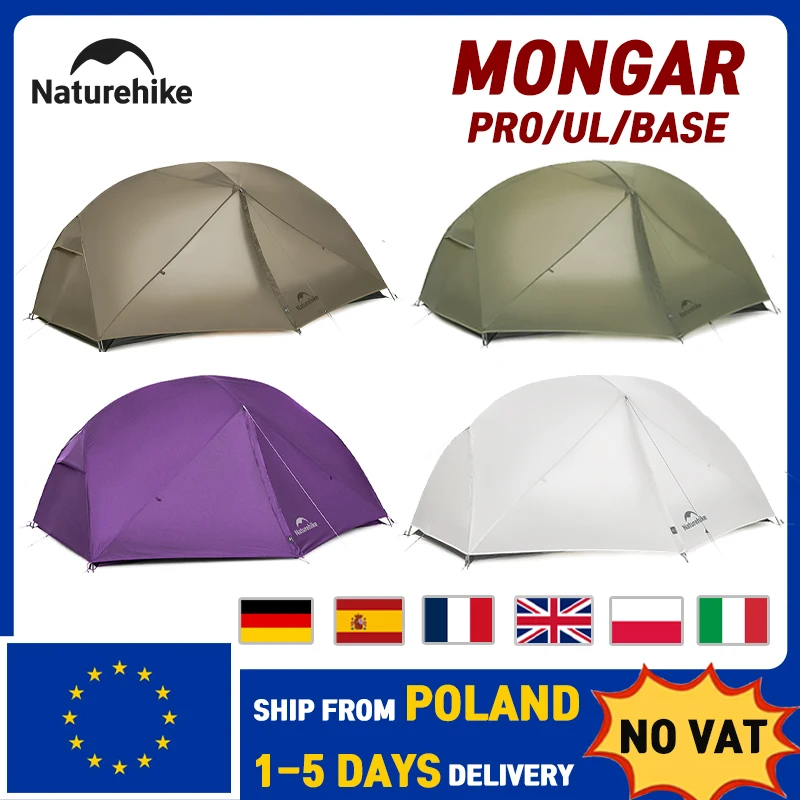 Tienda De CampañA Naturehike Mongar 1 2 3 Base/Ul/Pro, Ultraligera, Impermeable, De Nailon 20D, Para 1 2 3 Personas, Ideal Para Senderismo Y Camping-image