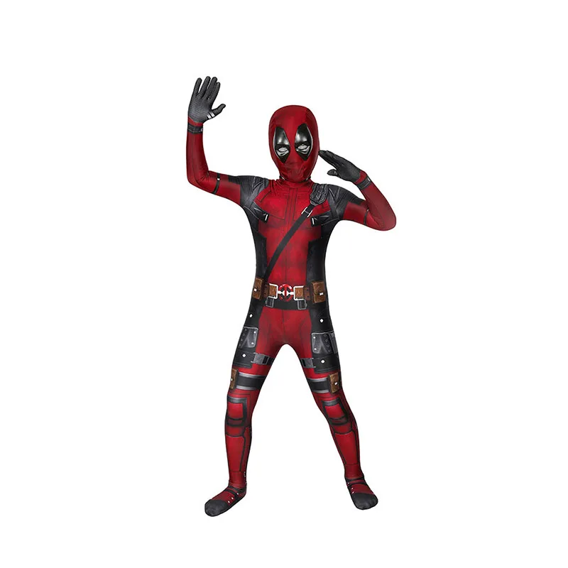 Hot Toys 2024 New Marvel Deadpool Movie Anime Children'S Jumpsuit Children'S Tight Fitting Cosplay Cool Halloween Costumes