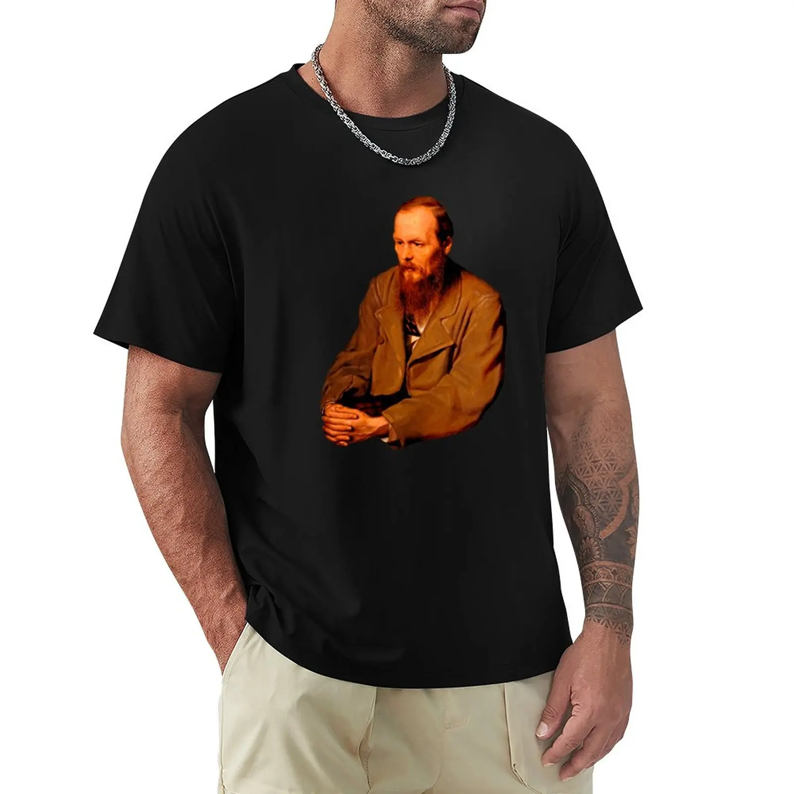 Fyodor Dostoevsky Russian Writer Portrait T-Shirt tees blanks plain mens graphic t-shirts pack