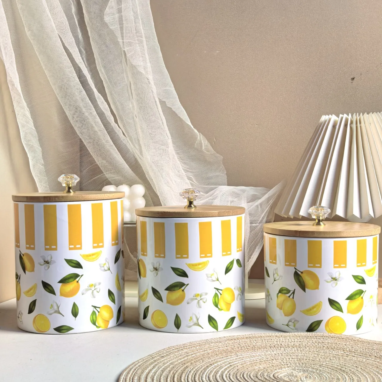 Kitchen ceramic tank three-piece set, food storage tank, tea seal tank, coffee bean multigrain grain storage tank