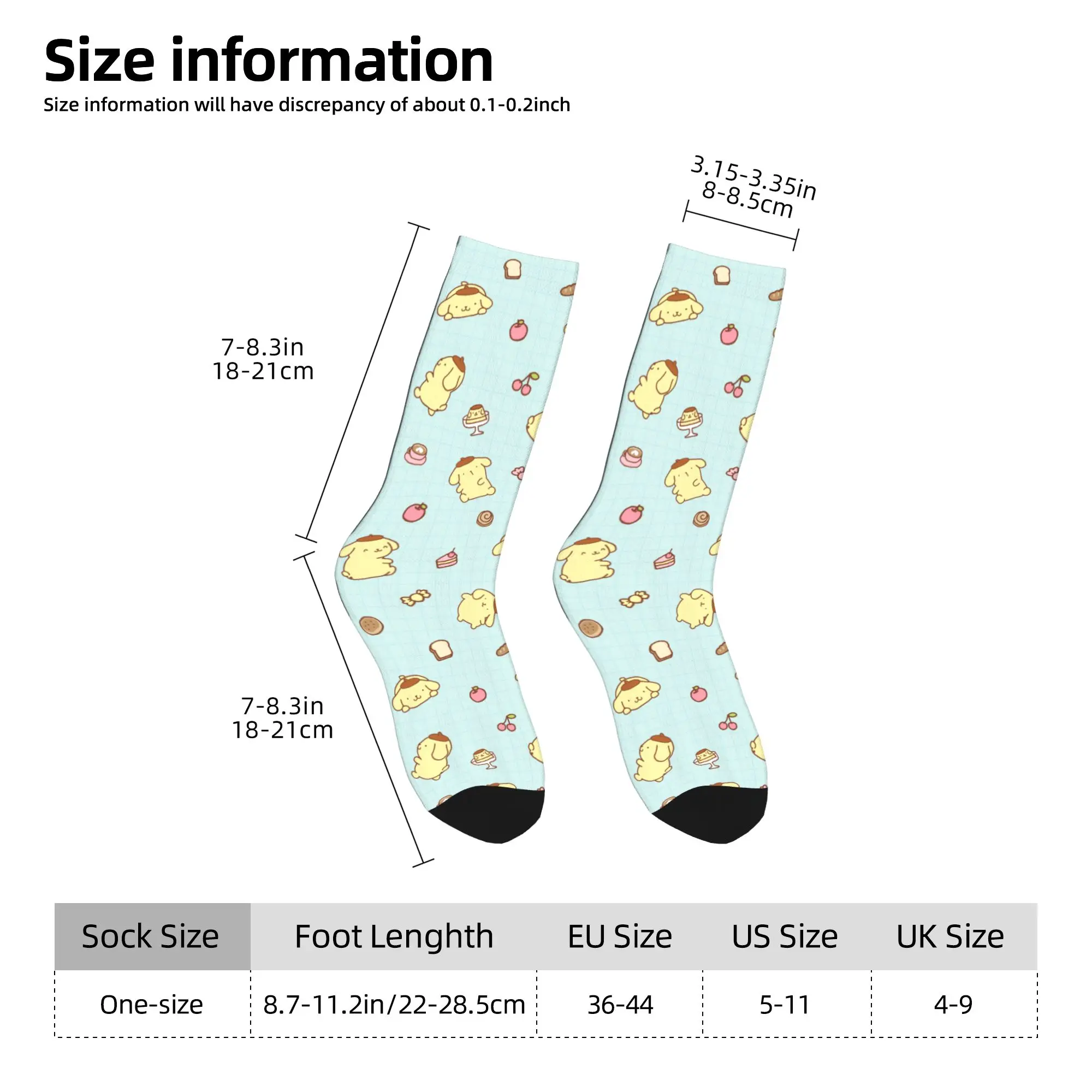 Cartoon Kawaii Pompompurin Socks Men's Women's Socks Harajuku Spring Summer Autumn Winter Middle Tube Socks Gift