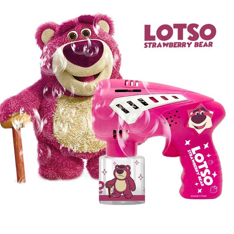 Lotso-pistola de burbujas de Buzz Lightyear, soplador de jabón automático de juguete con luz, juegos de fiesta al aire libre de verano, regalo para niños