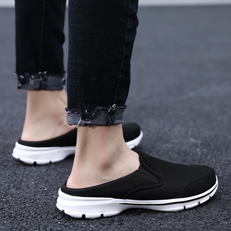 

Lightweight Fashion Men Shoes Walking Mules Sneakers Men Open Back Closed Toe Slides with Arch Support Slippers Zapatos Casuales