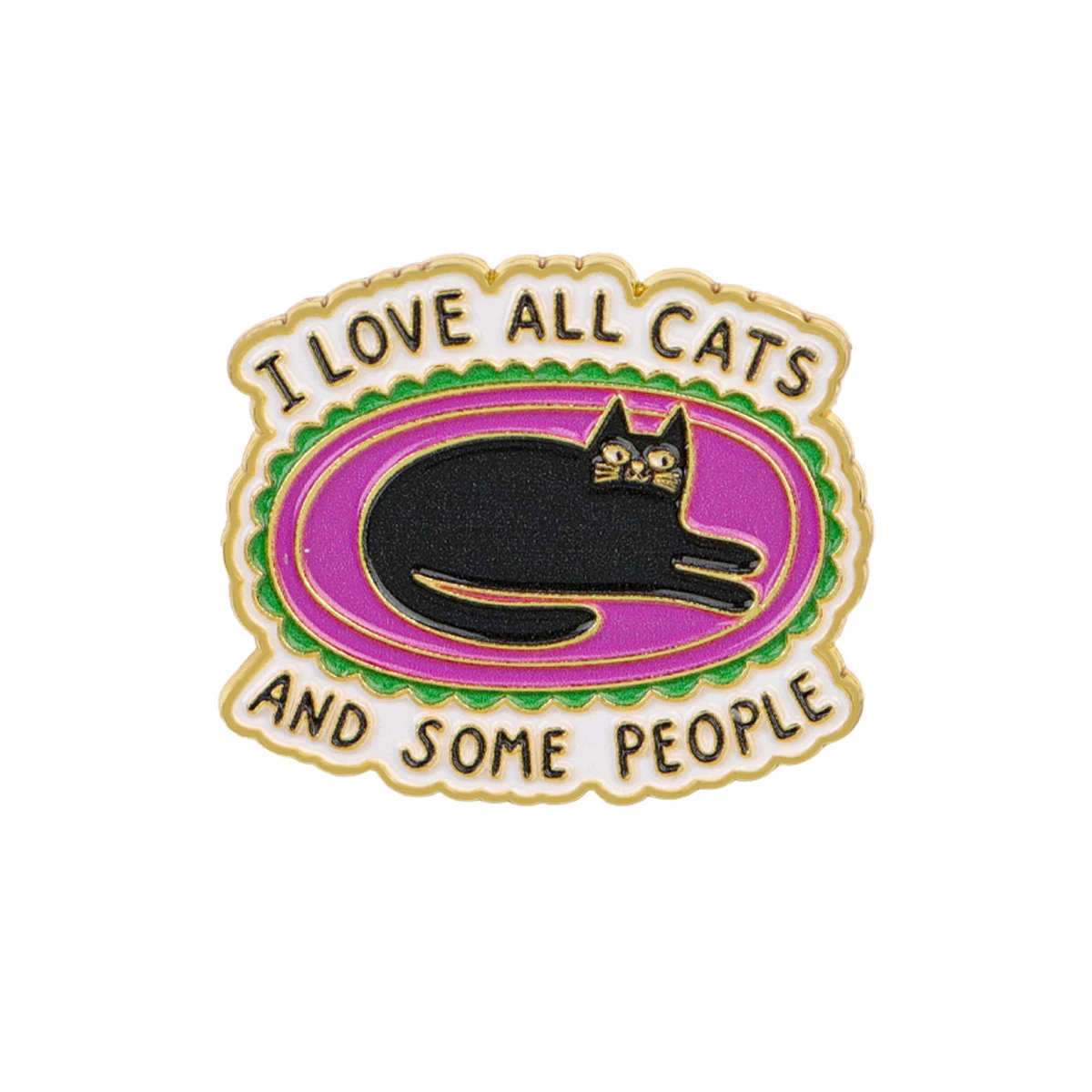 I LOVE ALL CATS AND SOME PEOPLE Enamel Pin Cartoon Black Cat Badges on Backpack Hat Lapel Pins Cosplay Accessories Gifts