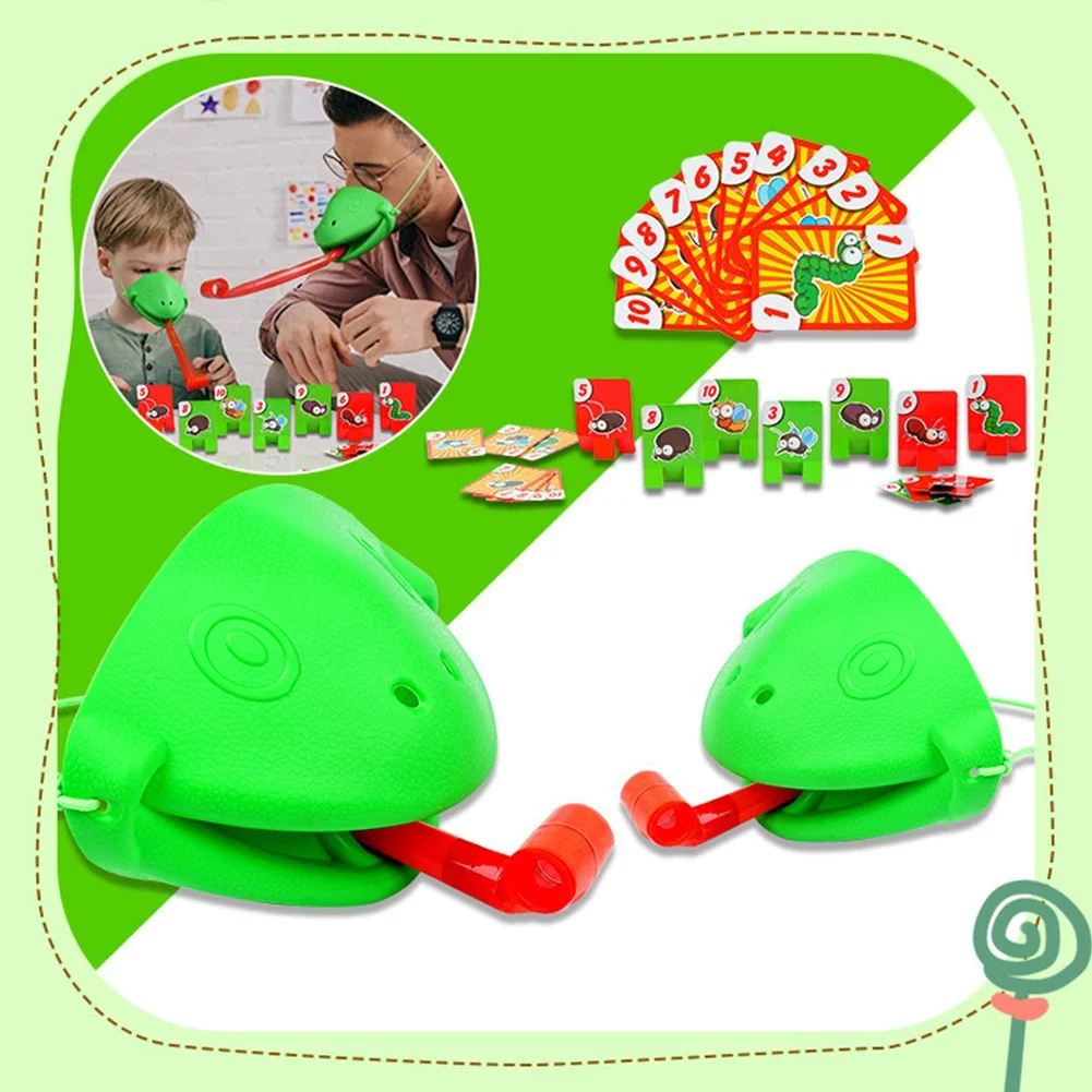 Frosch Eidechse Maske Wagging Zunge Lecken Karten Brettspiele für Kinder Familie Party Spielzeug Antistress Lustige Desktop Puzzle Spiel Spielzeug