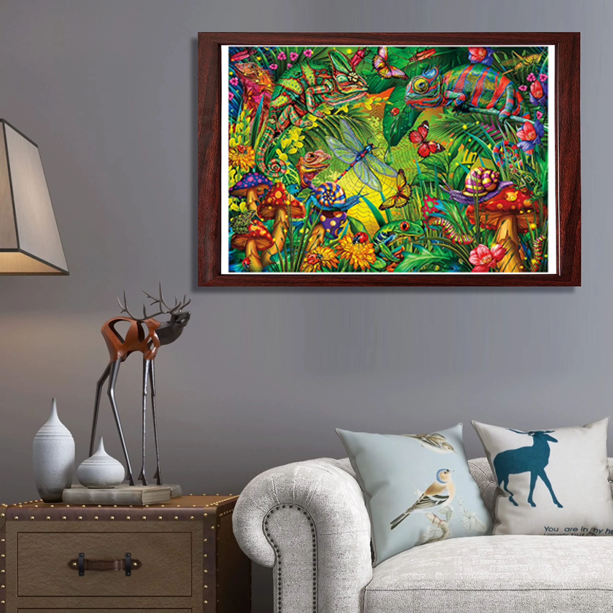 الحرباء خشبية اللغز للبالغين ، قطع على شكل حيوان ، الألغاز السحرية ، لعبة الأسرة ، هدية عيد الميلاد #5