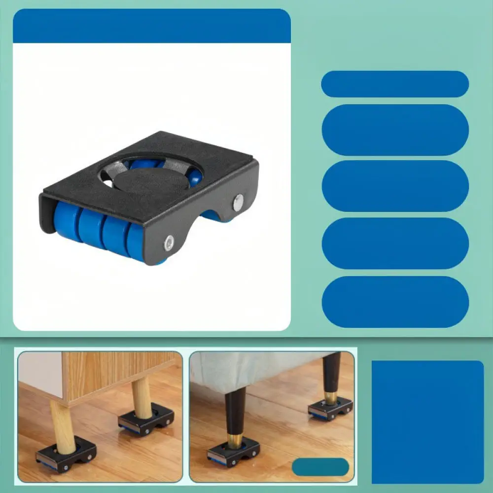 Furniture Mover Tool Heavy Duty Roller Set Appliance Slider Base For Washing Machine Refrigerator Sofa Lifter Transport