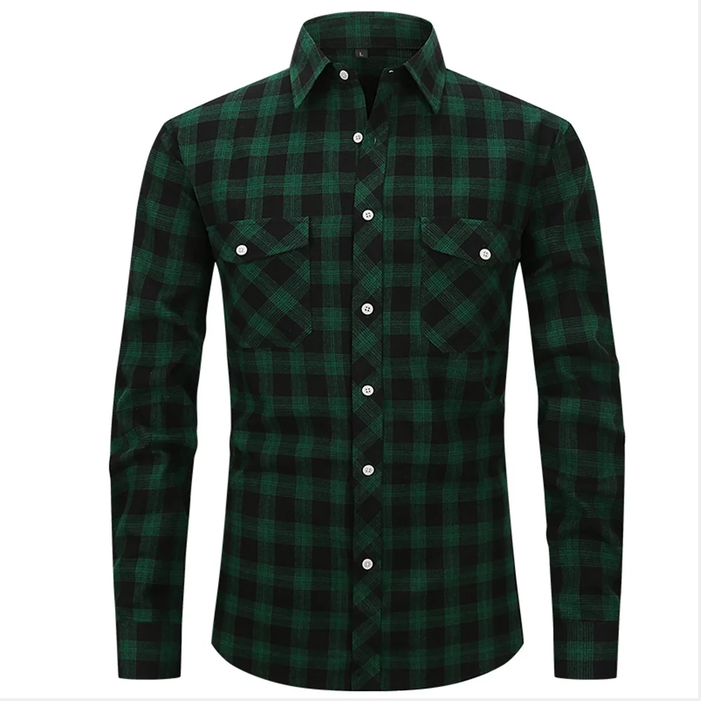 mens shirts 2024 Hot style flannel plaid american shirt men clothing camisas festival hombre cotton casual arabic streetwear top