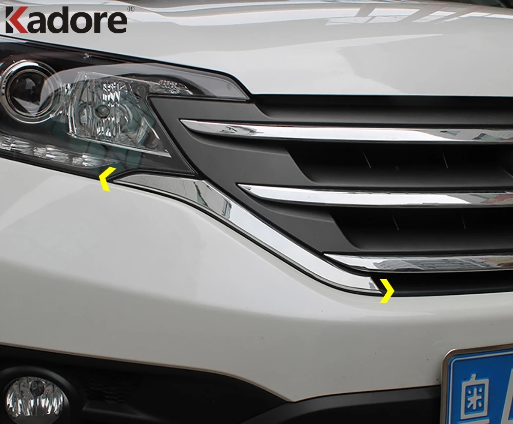 For Honda CRV CR-V 2012 2013 2014 ABS Chrome Front Grills Decorative Cover Frame Trim Grilles Strip Moldings Accessories