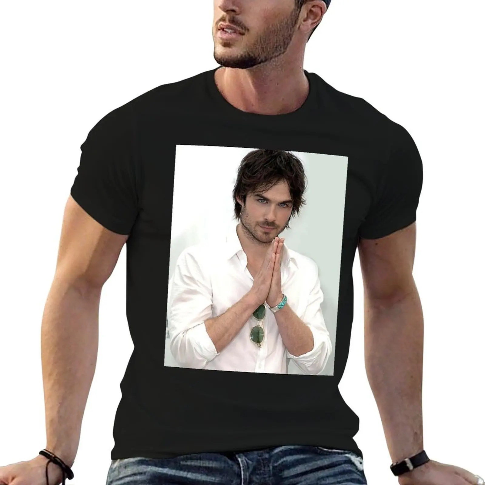 

Ian Somerhalder Damon Salvatore T-Shirt graphic t shirts anime figures men clothings