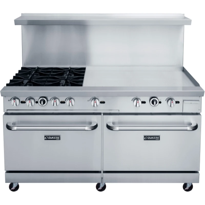 

Factory Sales Stainless Steel Gas Range Commercial 36/60 Inch Gas Range 4 Burners Stove Griddle With Double Oven