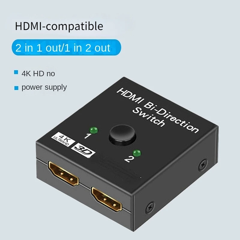 Splitter compatibile con HDMI Switch 4K KVM Bi-Direction 1x 2/2x1 Switcher compatibile con HDMI 2 In1 Out per adattatore Switcher PS4/3 TV Box