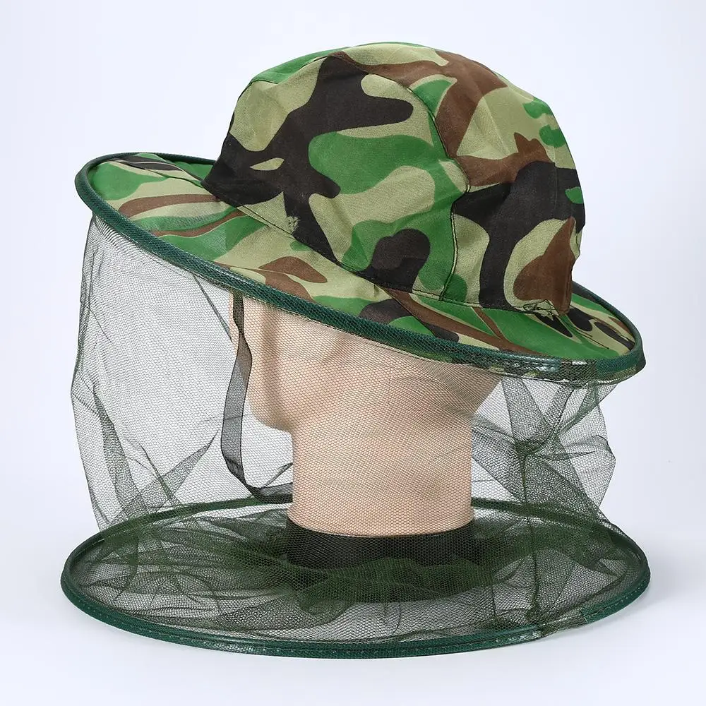 Camo Beekeeping Hat Head Face Protection Veil Mask Hat Bee Bug Insect Anti-mosquito Safety Prevention Head Net