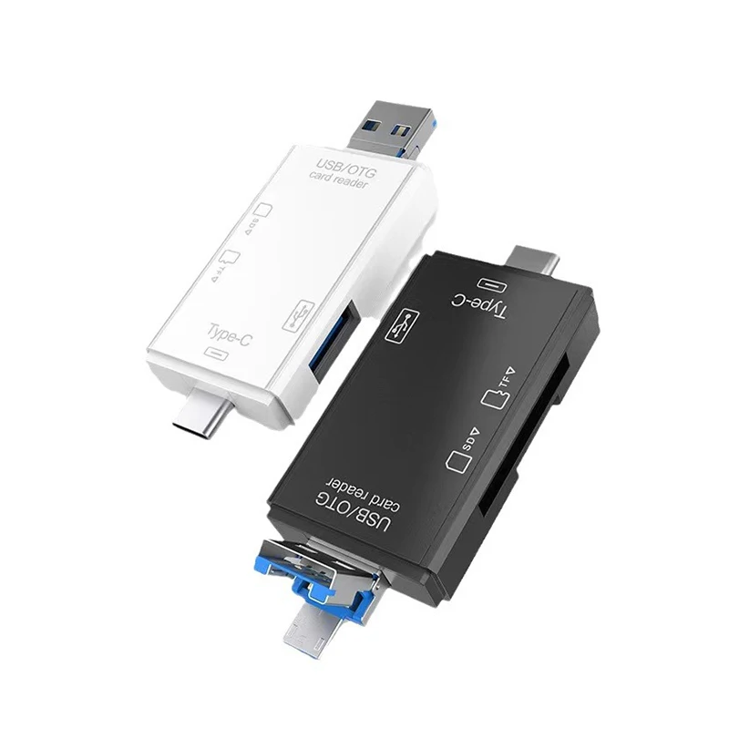 

﻿ 6 in 1 Card Reader USB2.0 to Type C Micro USB Universal OTG Adapter Multifunctional adapter SD TF High-speed transmission