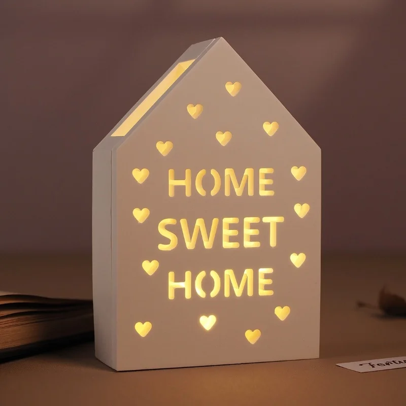 Cetakan silikon siluet lampu 3D rumah cinta berongga dasar lilin gipsum DIY Kerajinan cetakan Resin ornamen dekoratif pasang dalam
