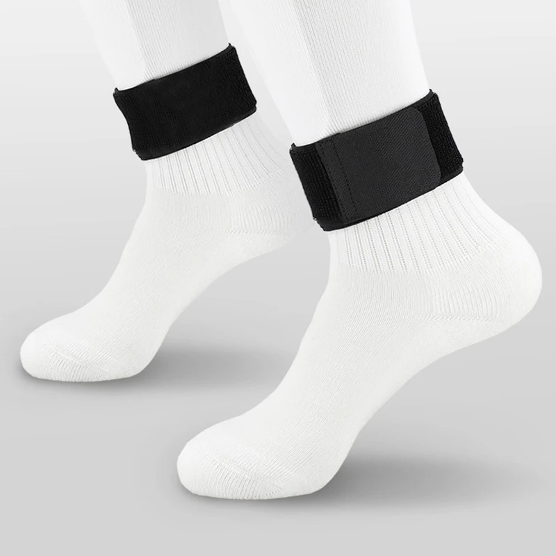 Espinilleras de fútbol, cinta de vendaje fijo, almohadillas para espinillas, previenen caídas, Vendaje deportivo elástico ajustable, negro, 1 par