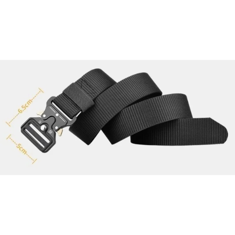 1Pc Nylon Tactical Belt Men Heavy Duty Quick Release Alloy Buckle Waist Belt Outdoor Activity Daily Wear Webbing Belt Accessory