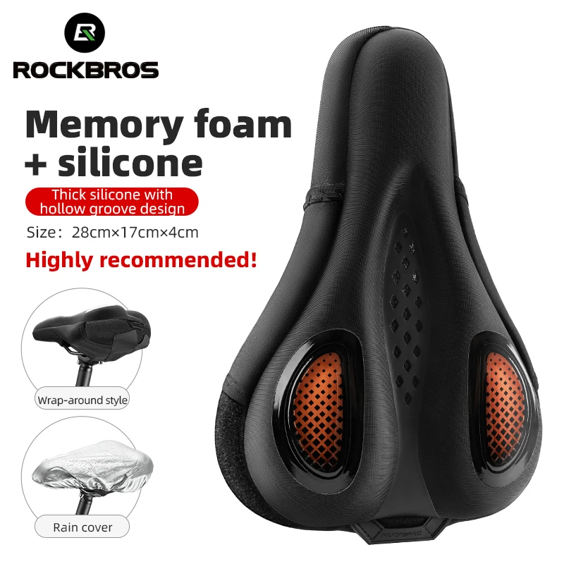 ROCKBROS Bicycle Saddle Cover Hollow Breathable Liquid Silicone Cushion Bike Seat Cover Comfortable Relaxed Cycling Accessories