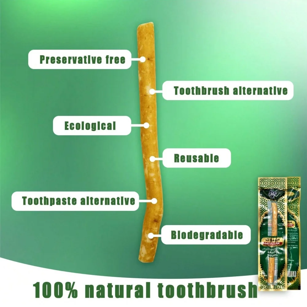 Natürliche Miswak-Zahnbürste, vakuumversiegelt, natürlicher Geschmack, traditioneller Zahnbürstenstab für gesundes Zahnfleisch, frischerer Atem, Geschenk. – Detail 6