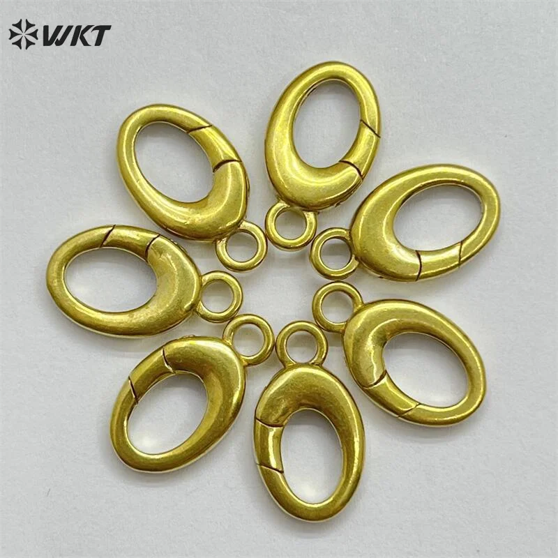 

WT-JFE137 новые маленькие овальные желтые латунные пуговицы, аксессуар для браслета или ожерелья, 10 шт. в партии