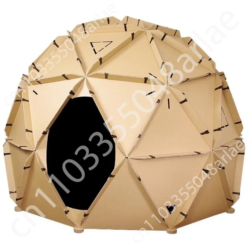 

Hemispherical dome igloo paper house, corrugated primary color