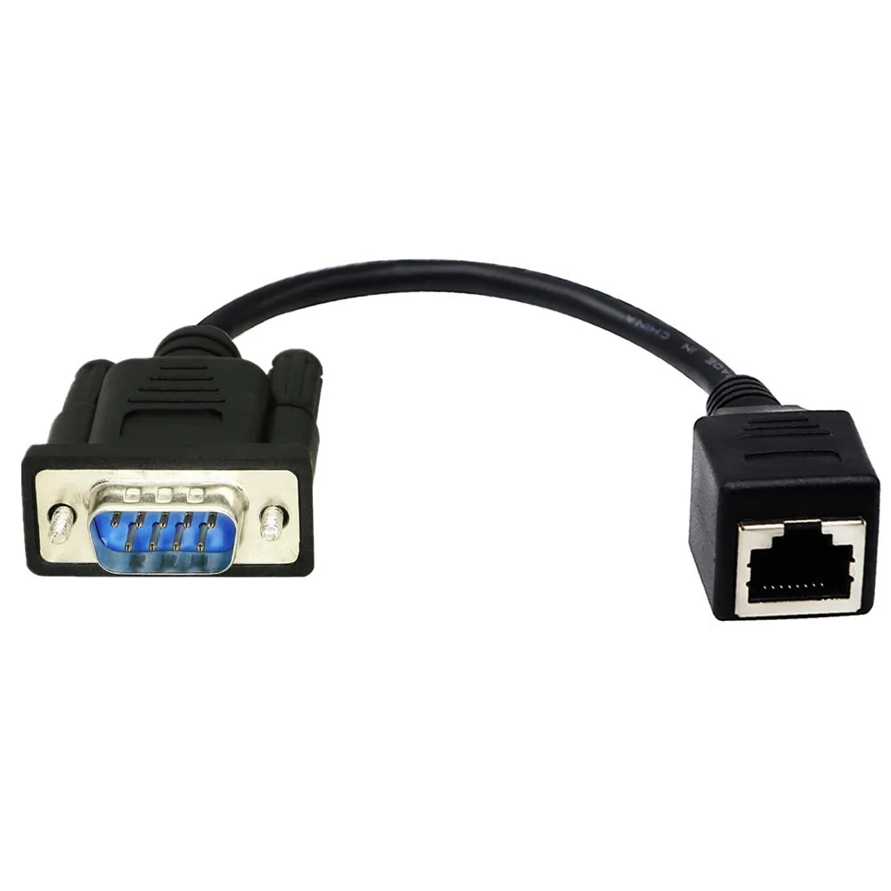 New Arrival DB9 RS232 Male/Female To RJ45 Female Adapter COM Port To LAN Ethernet Port Converter