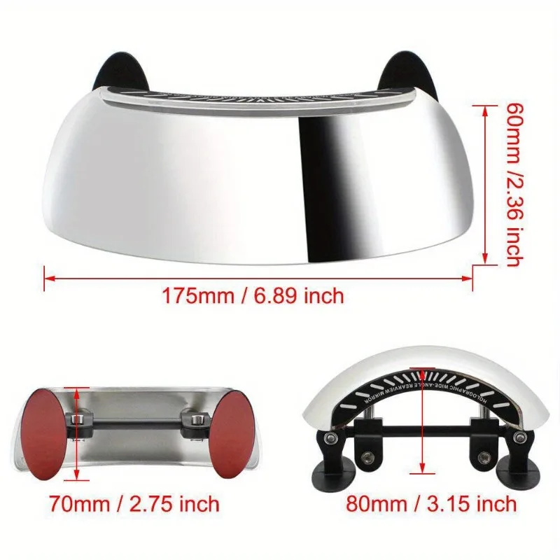 Motorcycle Windscreen 180 Degree Blind Spot Mirror Wide Angle Rearview Mirrors Small Rear View Mirror for BMW Yamaha Honda