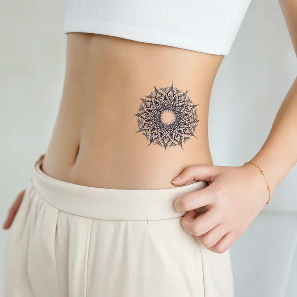 Jagua Tattoo Mandala Tribal Floral Temporary Tattoo Sticker, Disposable Body Art Decal, 8x8 Cm