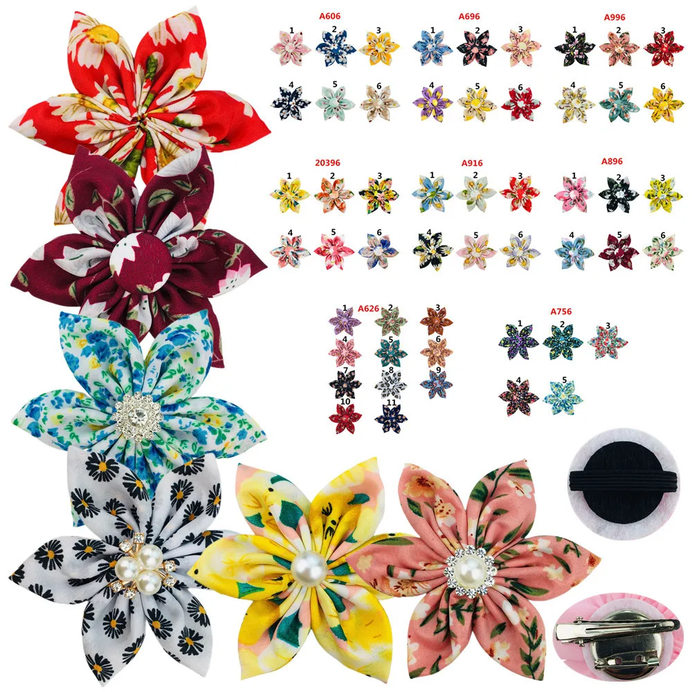 

300 Pcs Wholesale 9cm New Floral Hex Pet Pendant Lotus Hairpin Headband Corsage Accessories