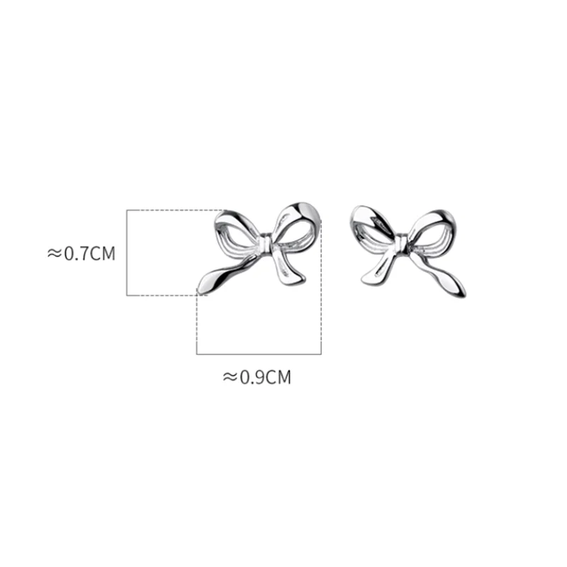 WANTcloser-Boucles d\'oreilles à tige en argent regardé 925 pour femme, nœud romantique doux, accessoires de bijoux chics pour fille, fête