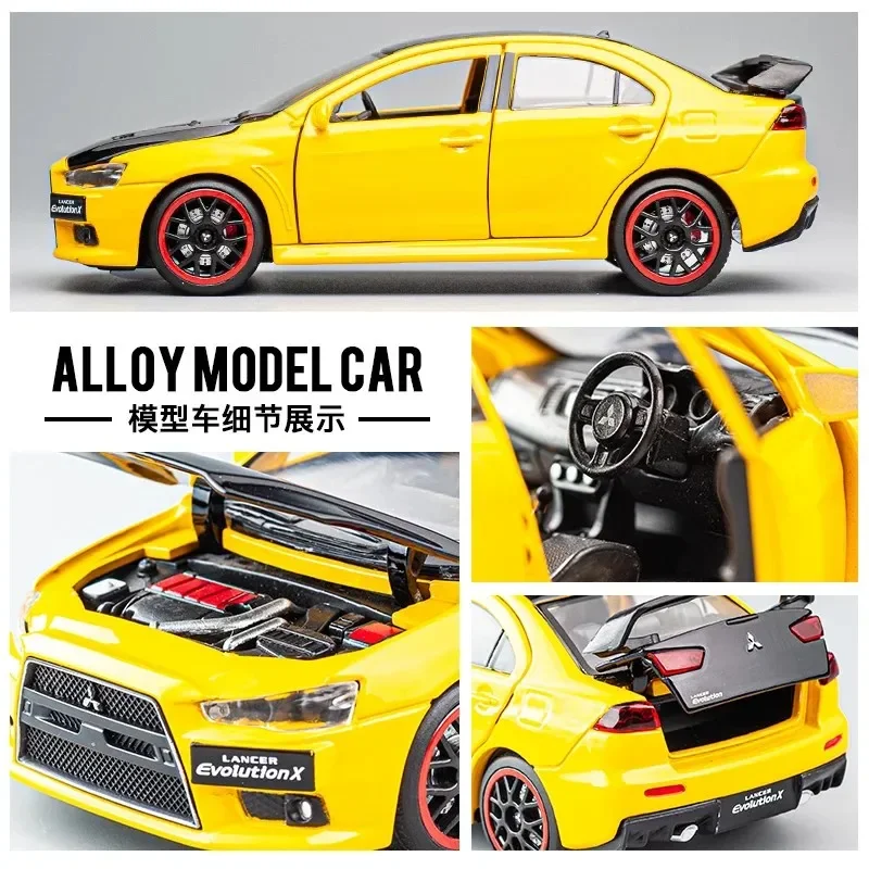 1:32 Mitsubishis Lancer Evo X 10 Alloy Racing Car Model Die Cast Metal Toy Vehicle High Simulation Sound and Light Car Toys Gift