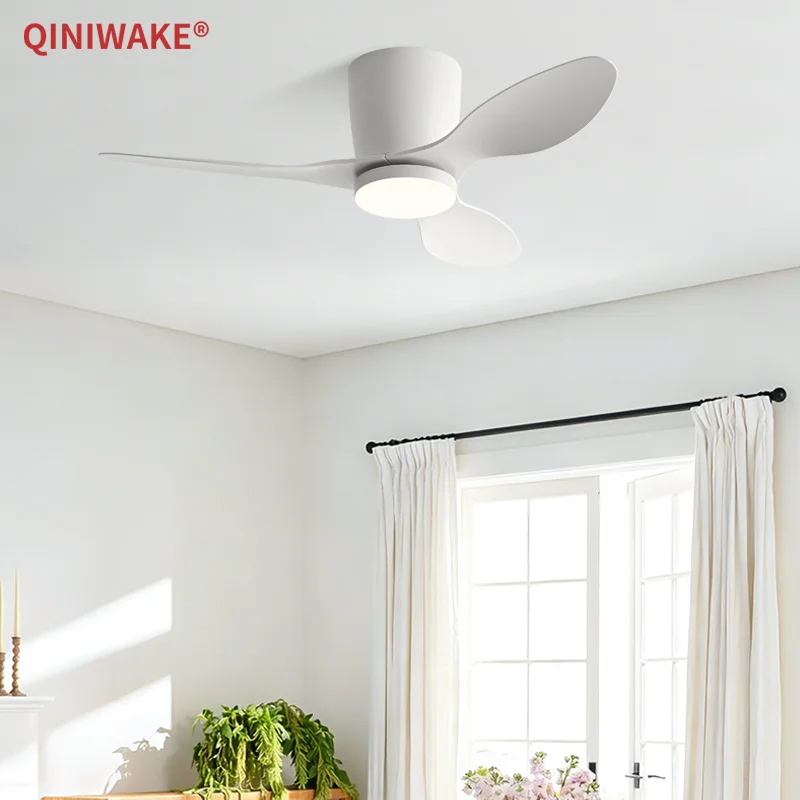 Ceiling Fan With Remote Control Reversible - QINIWAKE พัดลมเพดานแบบติดตั้งต่ำ ขนาด 25/36 นิ้ว กำลังไฟ