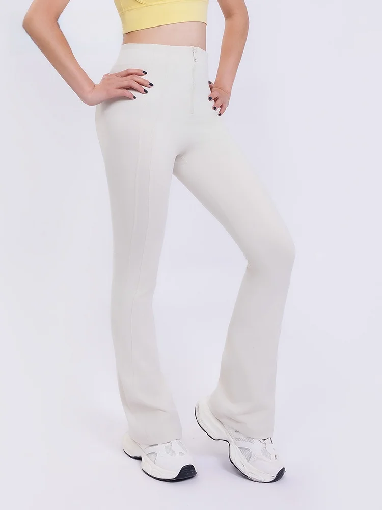 

High Waist Yoga Pants Women's Slimming Tummy Control Butt Lifting Casual Long Pants Simple Flared Pants Tea Beauty