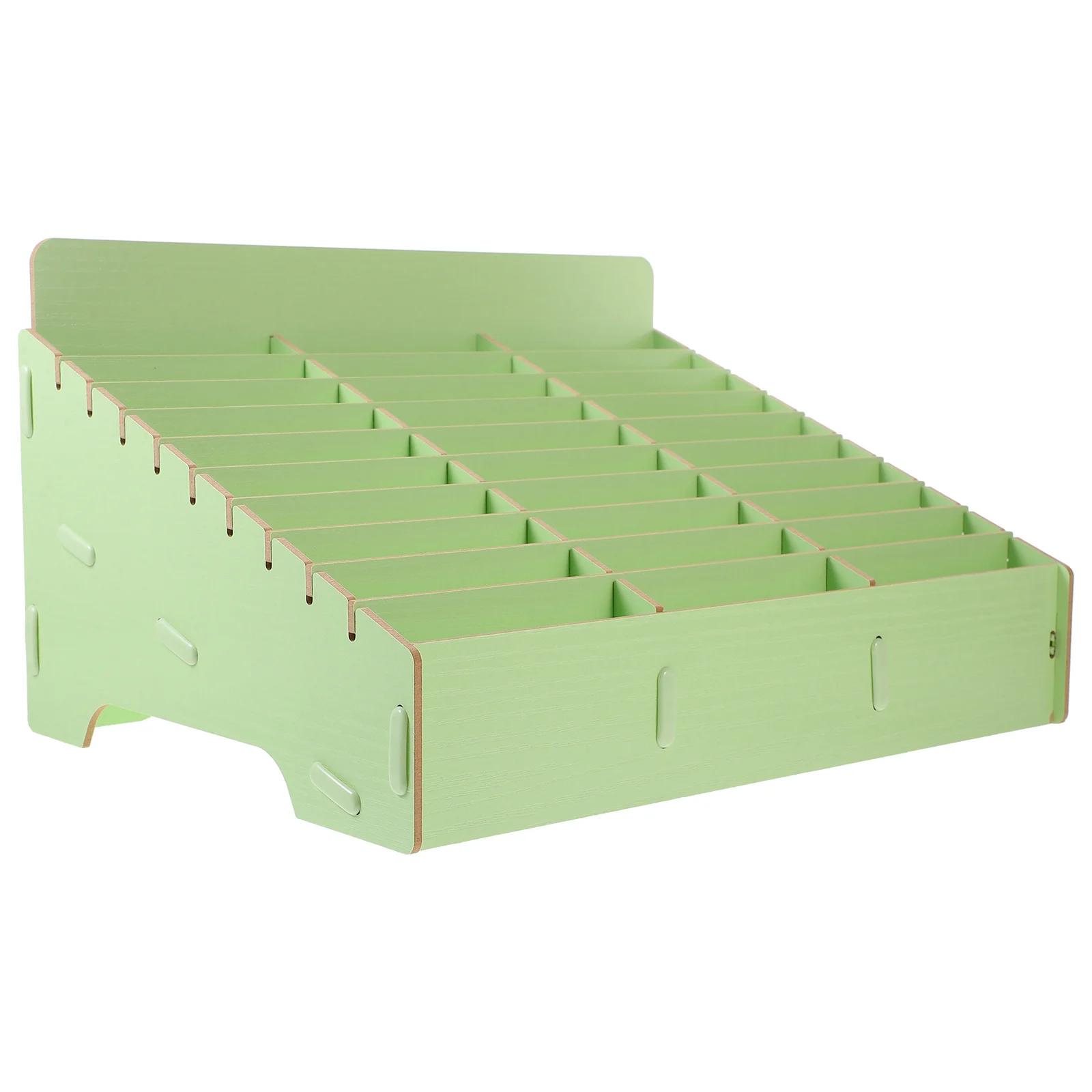 Wooden Multi-Grid Phone Storage Box Desktop Organizer Mobile Cell Phone Holder Management Box for Classroom Meeting Room Desktop