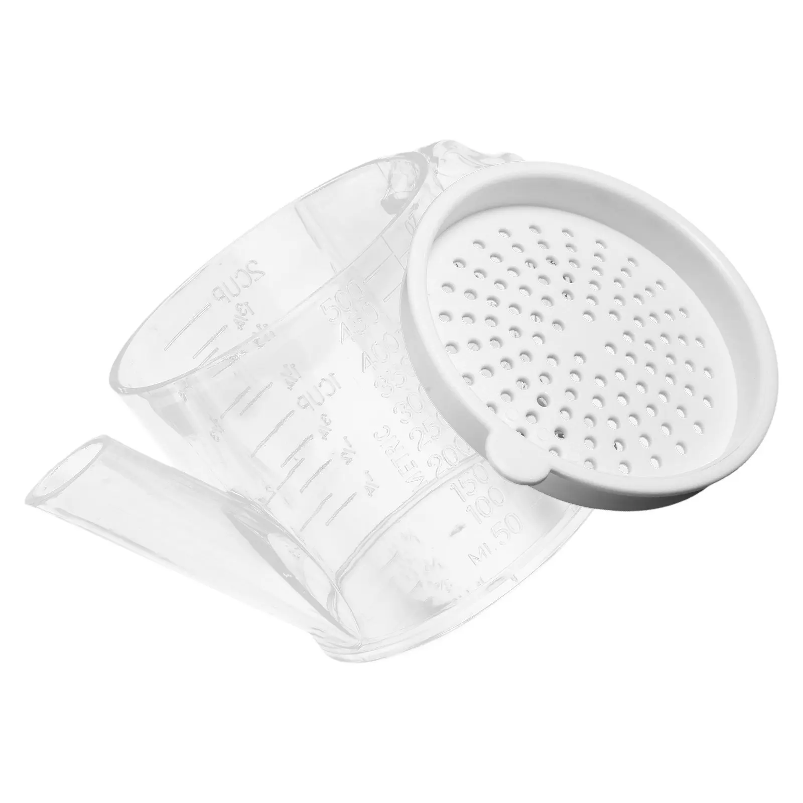 Grease Strainer Container with Built In Filter and Measurement Marks Kitchen Oil Fat Separator