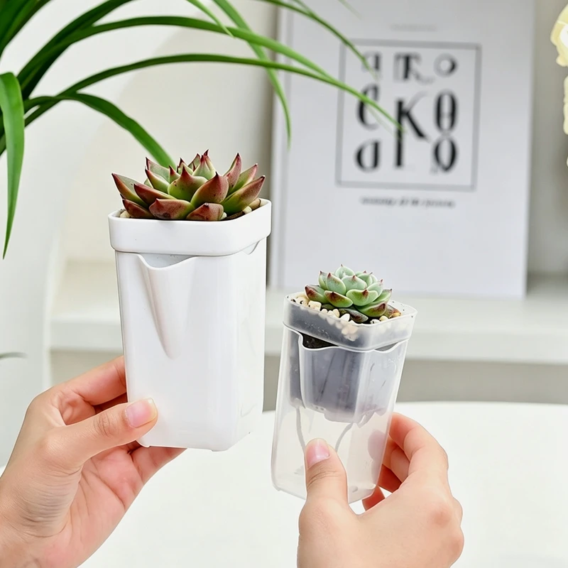 Thicken Tansparent Hydroponic Flowerpot,Mini Plant Seedling Pot With Absorbent Cotton Rope, Water StorageGraduated Measuring Cup