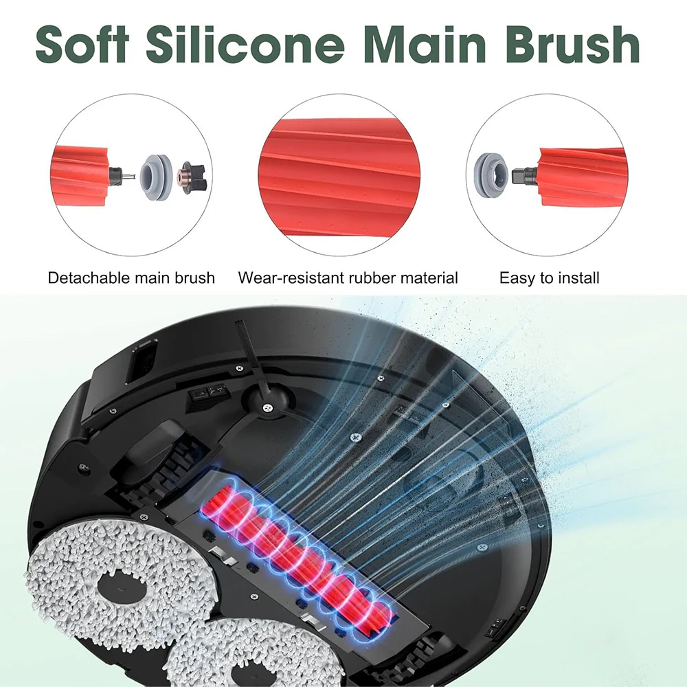 For Roborock Q Revo P10 A7400RR Vacuum Cleaner Spare parts, Main Side Brush Hepa Filter Mop Cloths Dust Bag Replacement Parts